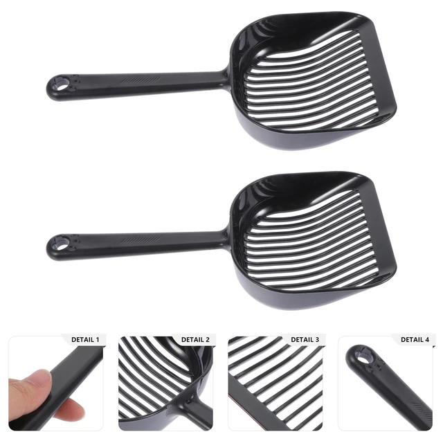 2Pcs Cat Litter Scooper Heavy Duty Plastic Handle Comfort Grip Shovel for Cats Sand Separation Washable Pet Litter Cleaning Tool 2
