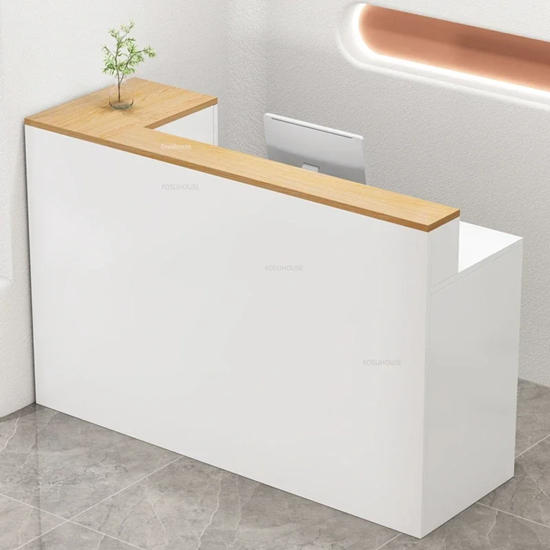 Simple Office Wooden Beauty Salon Reception Desks Modern Clothing Store Small Bar Table Church Pulpit Shop Counter Cash Register