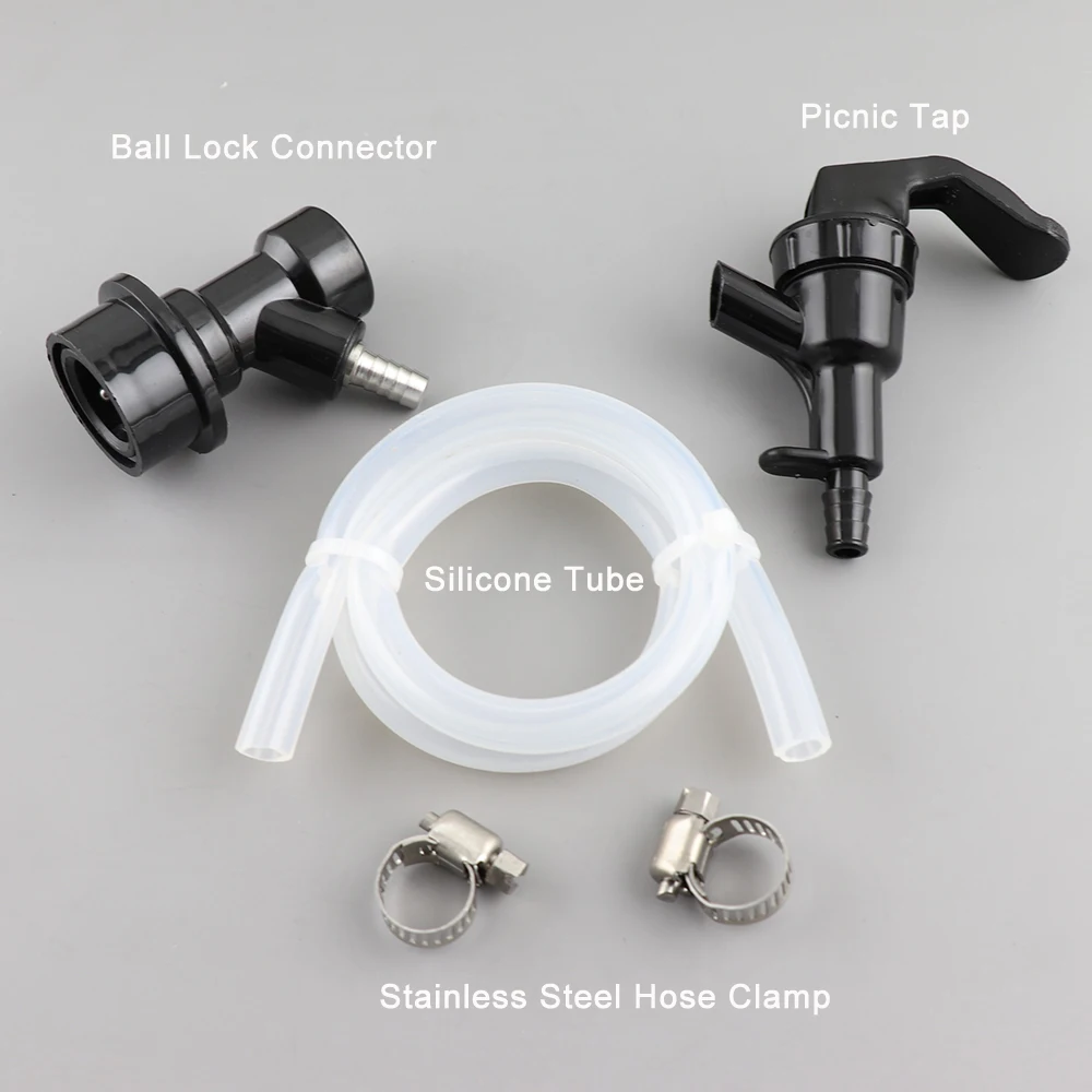 Beer Dispenser Ball Lock Beer Line Assembly Picnic Tap Faucet With 50cm Silicone Hose