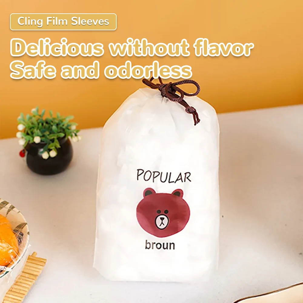 1000pcs bear cling film set, disposable set, leftover food grade cling film fruit preservation