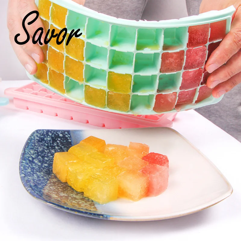 

36 Grid Silica Gel Ice Lattice with Lid Food Grade Silica Gel Ice Box Household DIY Ice Cube Popsicle Mold