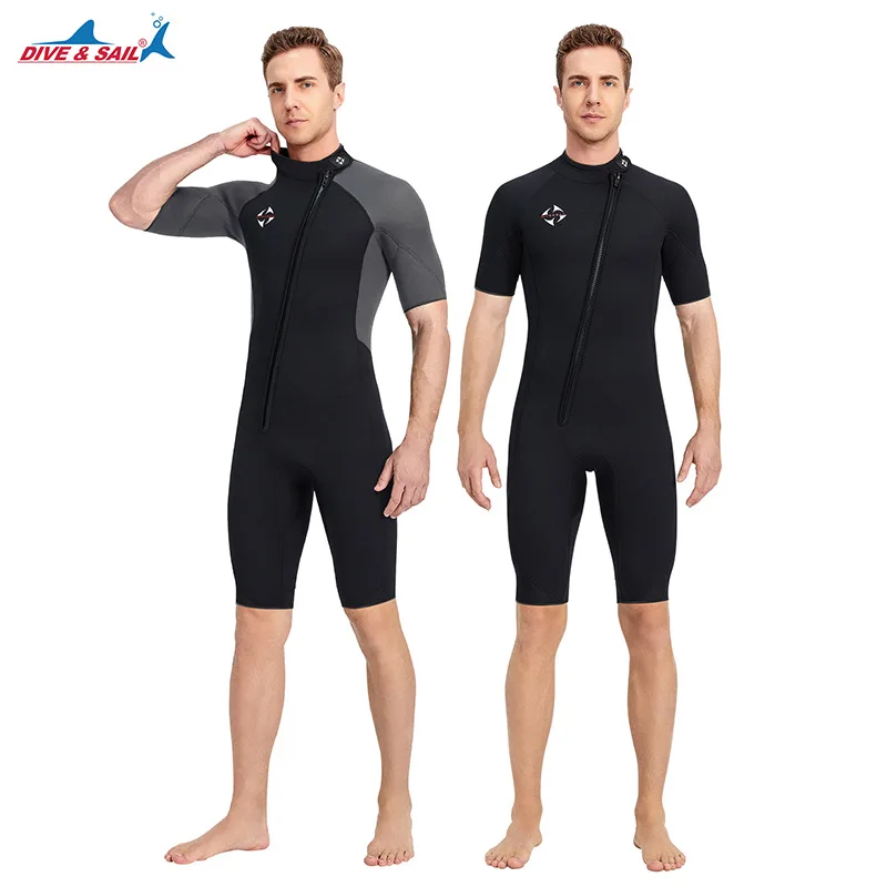 

3mmMen's One-Pieces Short Sleeve Diving Suit Sun Protection Keeping Warm Surfing Suit Deep Diving Thickened Snorkeling Suit Medi