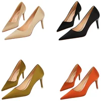 Women 7.5cm 10.5cm High Heels Daily Retro Party Pumps Lady Concise Holiday Dress Low Heels Elegant Formal Satin Drag Queen Shoes 1