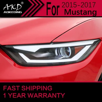 Car Lights for Ford Mustang LED Headlight 2015-2017 Mustang Head Lamp Drl Projector Lens Automotive Accessories