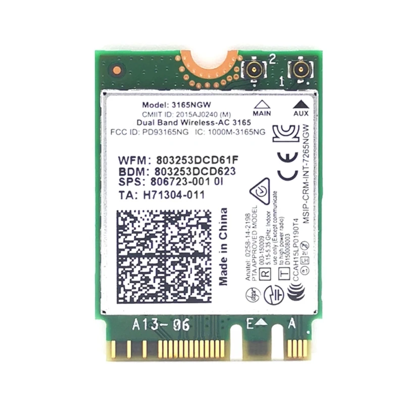 

3165NGW Dual-Band 5Ghz WirelessAC 3165 600M Card NGFF WIFI Adapter