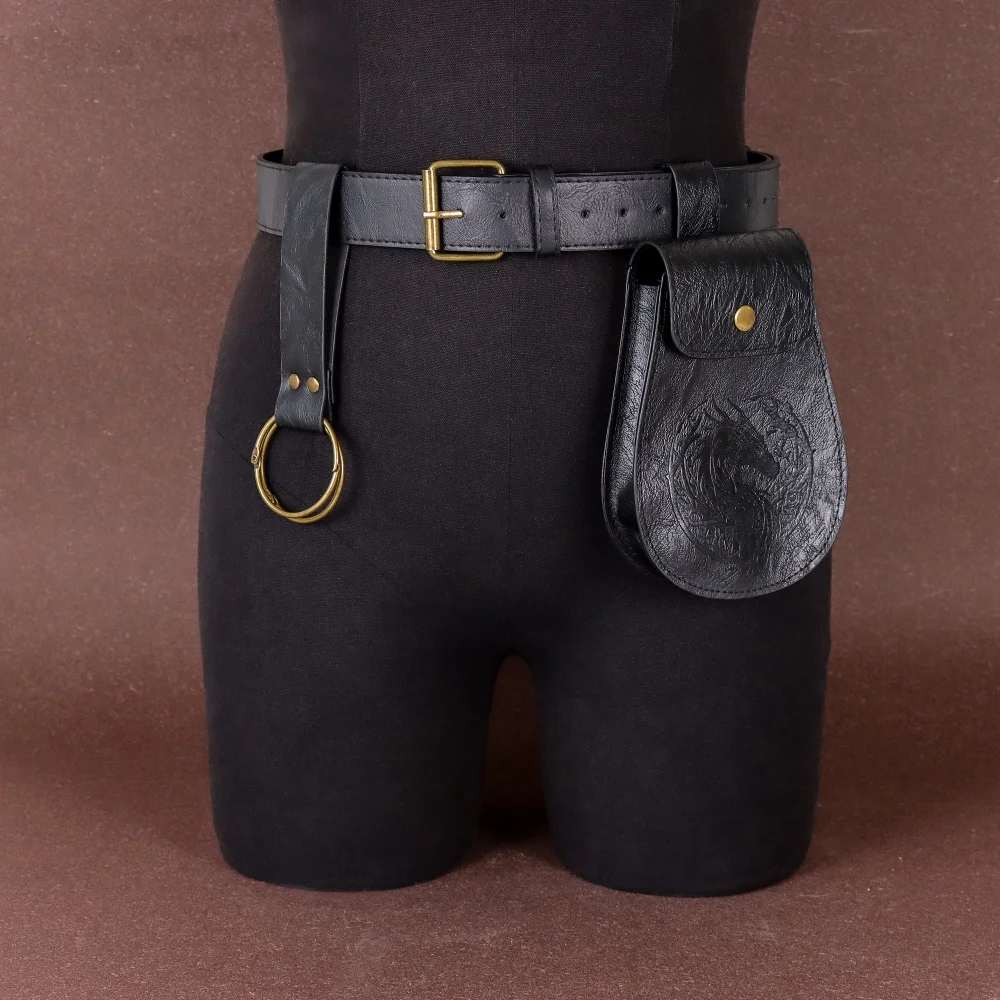 3PC/2PC/1PC Viking mittelalterliches Kunstleder einfacher Taillengürtel Scheide, Renaissance Ritter Rollenspielzubehör – Detail 13