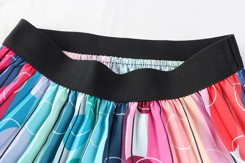 2022 New Pleated Skirt Women's Summer  Fashion Brand Printed Skirts Women's Skirt All-match Slim Expandable Holiday Skirts black skirt
