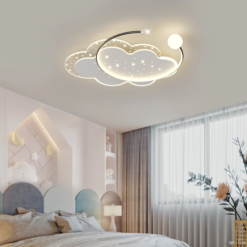 Led Ceiling Lamp For Children's Girls Room Bedroom Study Cloud Ceiling  Light Heart Shape Pink Child Kid Star Chandelier Lighting
