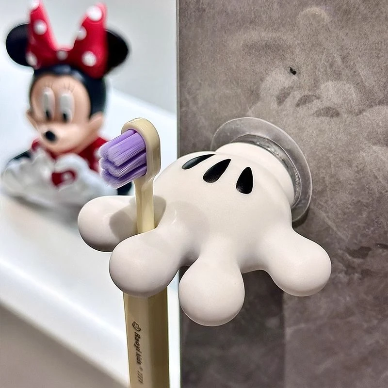 

Disney Anime Toothbrush Holder Mickey Palm Cute Bathroom Towel Suction Cup Multi Functional Hook Traceless Hook Decorative Gift