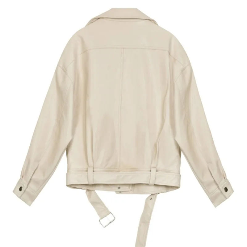 2023 Spring Autumn New Leather Coat Women Short Hip Hop Street Versatile Slim Fit Coat Female Leather Coat