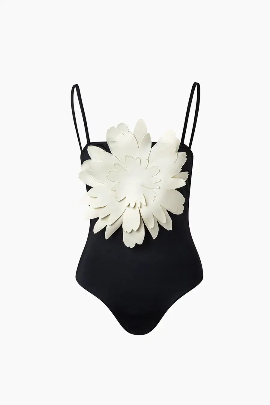 

Large 3D Flower 2023 Women Swimwear Summer One Piece Black Swimsuit Bathing Suits Vacation Sexy / New