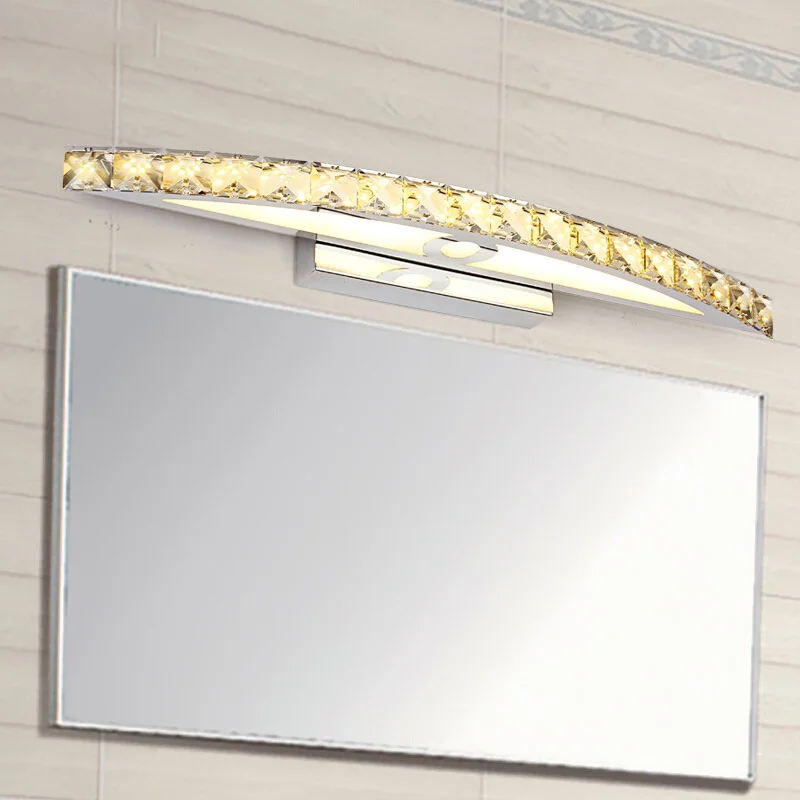 Tanie Kinkiet LED luksusowy kryształ lustre lustro łazienkowe przednie kinkiety sypialnia sklep
