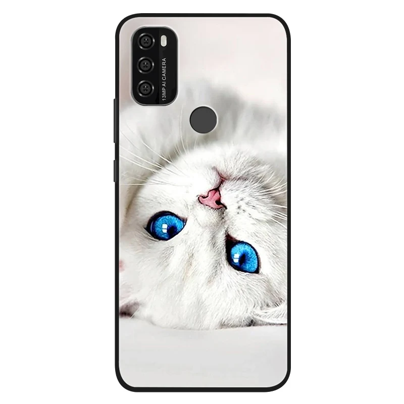 Silicone Cute Cats Painted Soft Black Cover