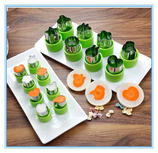 Vegetable Fruit Cutter Set, 9 PCS Food Safe Stainless Steel Cookie