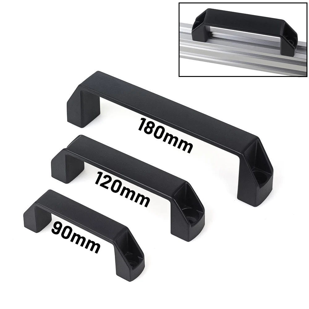 10Pcs Aluminum/Plastic Nylon Black Door Handle Holes Spacing 90/120 ...