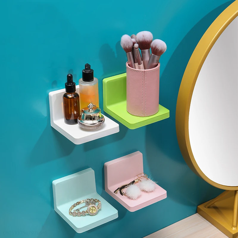Multifunction Wall Mounted Storage Rack Adhesive DIY Soap Sponge Holder Kitchen Bathroom Shelves No-drill For Remote Control Key storage rack wall mounted storage box soap holder bathroom shelf bathroom shelf rack bathroom storage rack wall shelf organizer wall shelf countertop storage rack