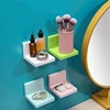 Multifunction Wall Mounted Storage Rack Adhesive DIY Soap Sponge Holder Kitchen Bathroom Shelves No-drill For Remote Control Key 1