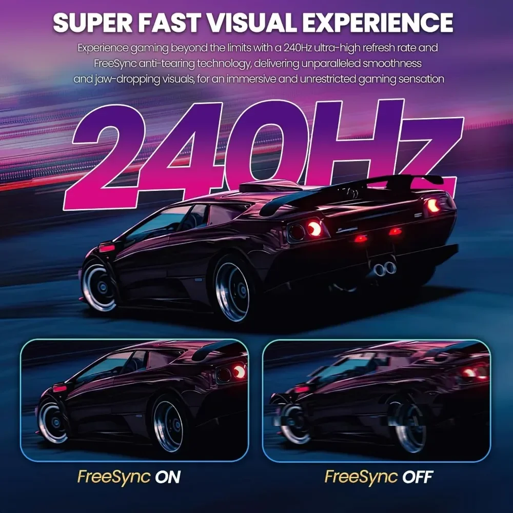 27 Inch Curved Gaming Monitor,Full HD(1920x1080P) VA Panel 1800R 240Hz Refresh Rate Computer Monitor with Blue Light Filter