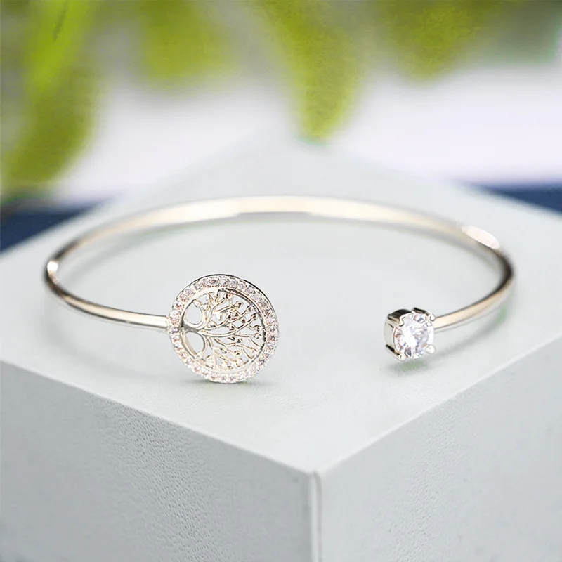 Crystal Bracelet Fashion Zircon Life Tree Bracelet Adjustable Bracelet Zircon Bracelets for Women Life Tree Jewelry Birthday Anniversary Gift