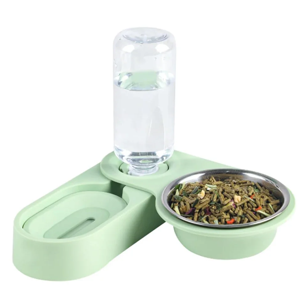 Pet Rabbit Chinchilla Guinea Pig Food Bowl Auto Feeder All-in-One Splice Food Bowl Drinking Fountain Raised Standing Dish pet food feeder,cat food dispenser