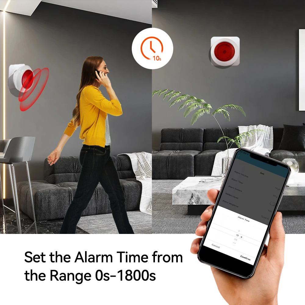 Meian Zigbee Smart Sirena 110V-220V SIRENE ALARMA 100DB 무선 경보 보안 보호 게이트웨이 스마트 라이프 Tuya App