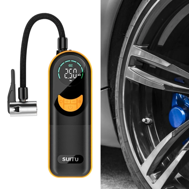 

Electrical Wireless Tire Inflator Air Compressor Car MotorbikeBicycle Electric Tyre Inflatable Pump with Digital Display