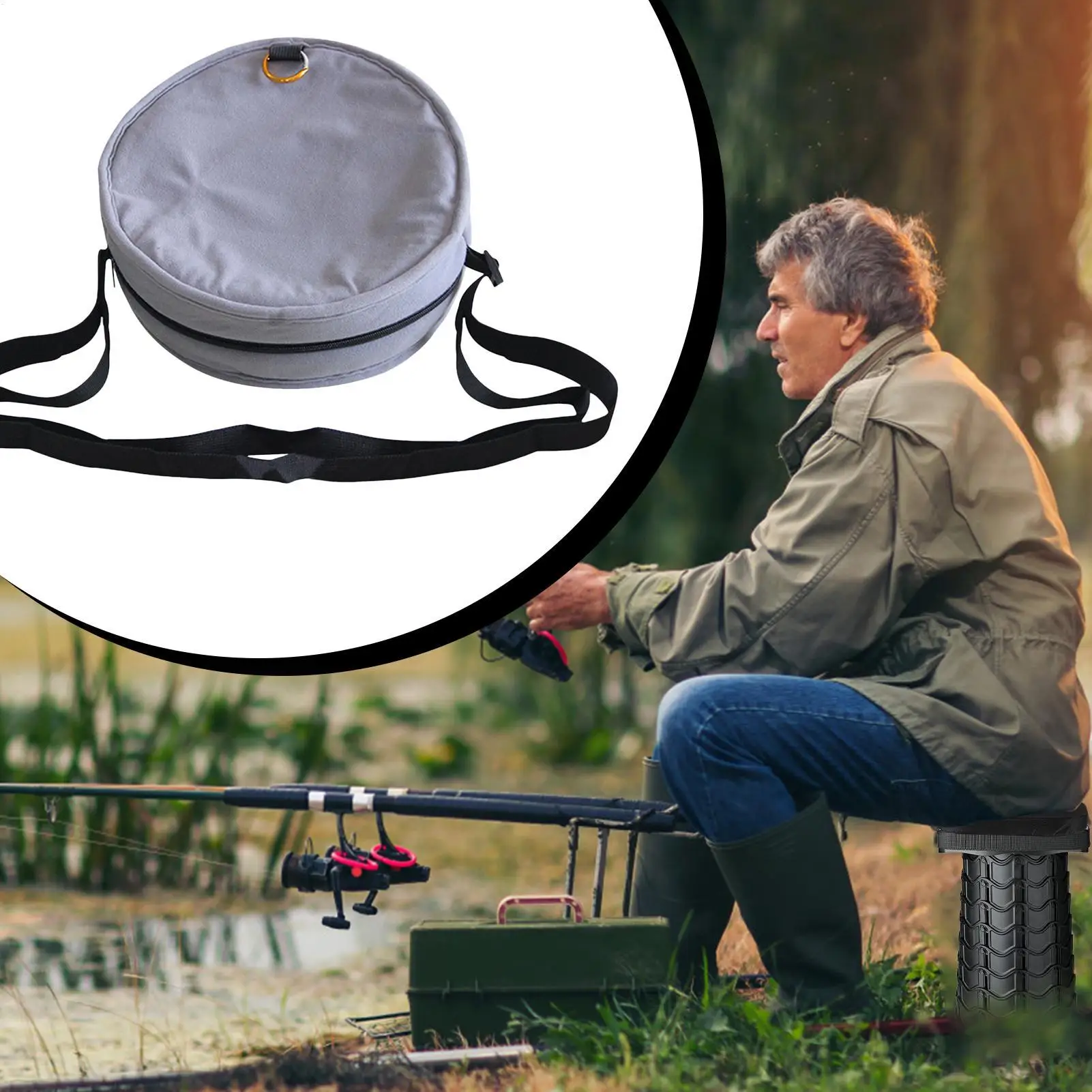 Stool Storage Case Camping Storage Bag For Telescoping Stool Round Scratch-Resistant Pouch Sack For Hiking Travel BBQ Balcony