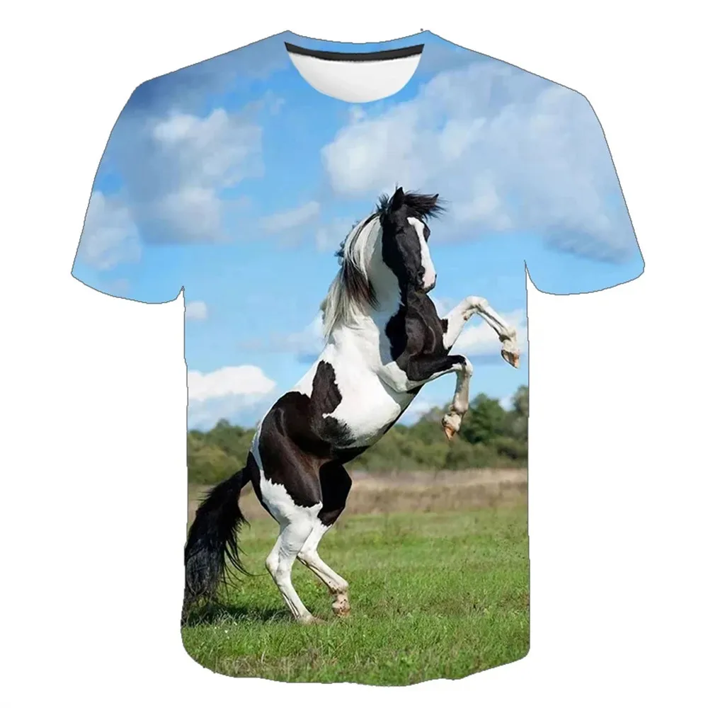 

Children's Clothing for Girl 3D Print Horse T-Shirt Kids Short Sleeve Casual Tee Shirts from 8 to 12 Years Boys Child Tshirts