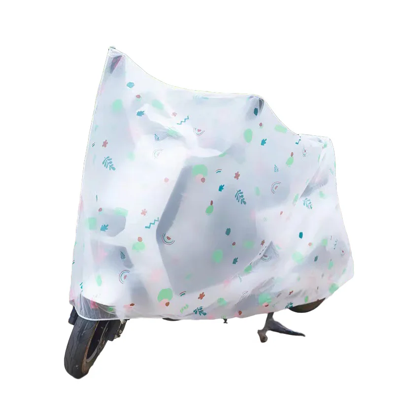 1pc Translucent Thick Universal Protective Gear Waterproof Rainproof PEVA Motorcycle Cover Electric Bicycle Cover