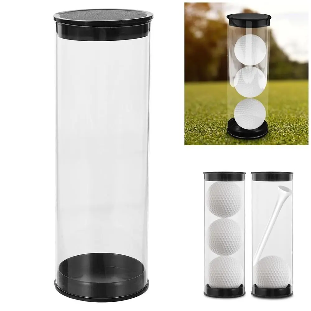 Transparent Plastic Golf Ball Holder Tube Storage Container