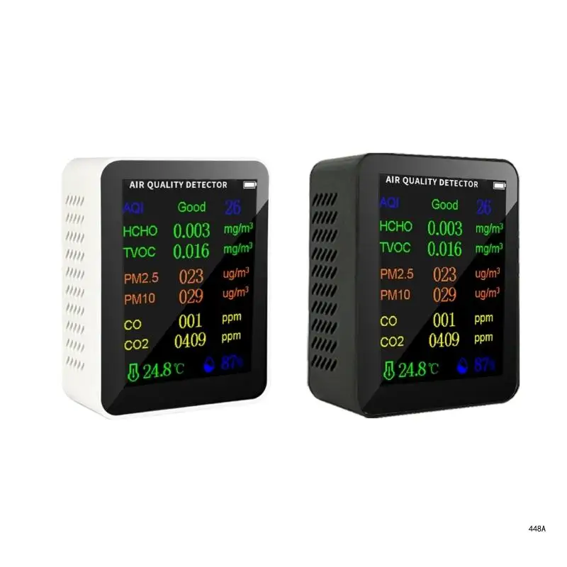 

Air Pollution Meter High-Precision Detector HCHO TVOC PM2.5 PM10-CO-CO2-AQI Monitor- for Room Cellar Grow Tents Offices