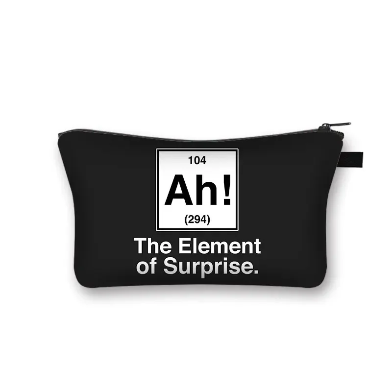 Periodic Table of Elements Print Cosmetic Case Science Chemistry Makeup Storage Pouch Beauty Bag Napkin Bag Lipstick Bag Gift 4