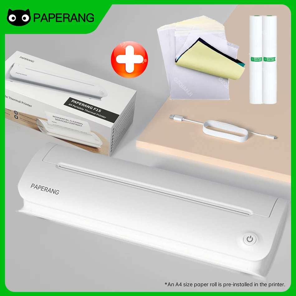 

300dpi Paperang F1S A4 Portable Printer PDF Contract Picture Wireless Printers Thermal Paper & Tattoo Transfer Paper No Need Ink