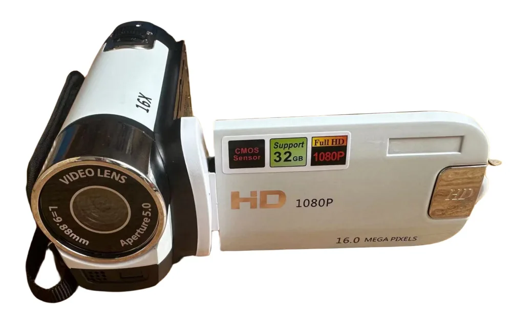 Caméscope vidéo numérique, 720P, Full HD, 16MP, écran de rotation