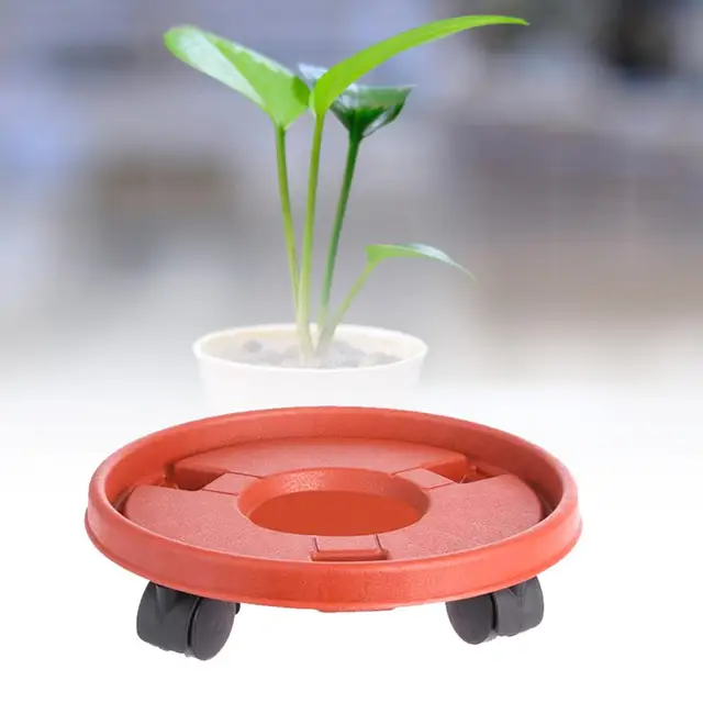 Virágcserép Tálca Növényi Csészealj Alsó Állvány Kocsi Mozgatható Kerekekkel Kerti Kellékek