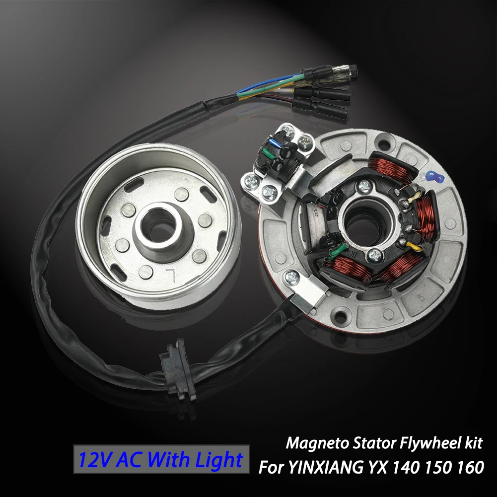 12V AC Ignition Magneto Stator Flywheel kit flywheel puller With Light For YINXIANG YX 140cc 150cc 160cc KAYO BSE SDG SSR Pitsterpro Dirt Bike