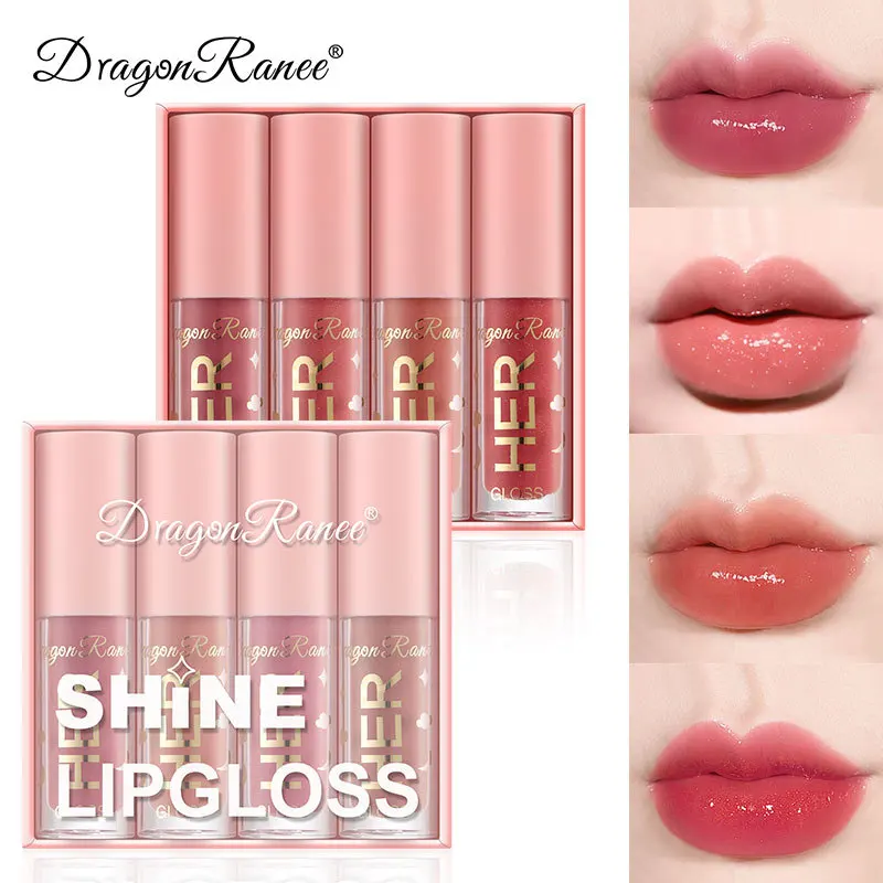 Bright Lip Gloss Lip Glaze 4-pack with Fine Sparkling Lip Gloss that does not fade and is easy to apply. Dudu Lip Sparkling Lip 2