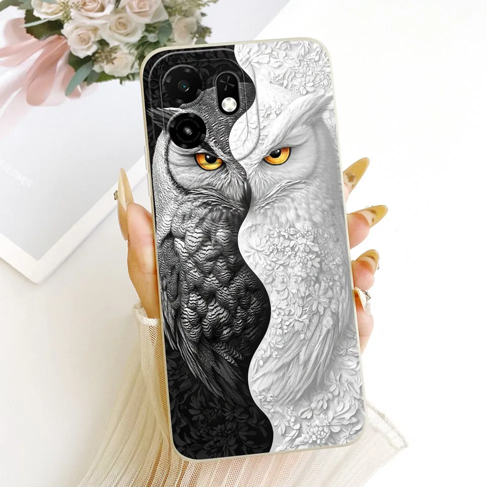Silicone Cute Cartoon Luxury Flowers Painted Case Cover