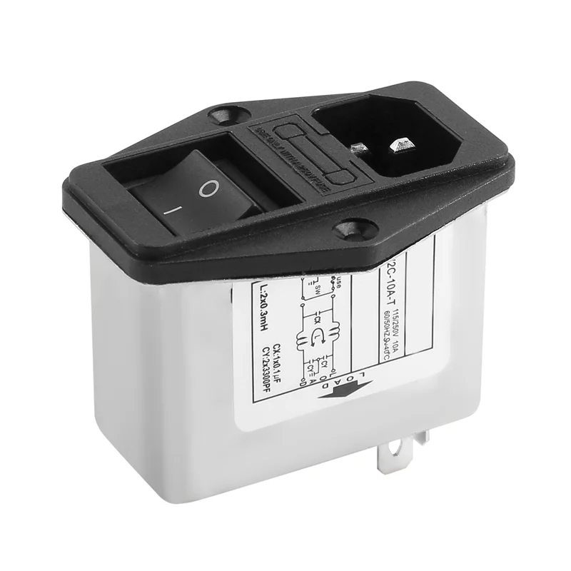 

Наконечники для пайки IEC 320 C14, фильтр EMI + лодочный выключатель + держатель предохранителя