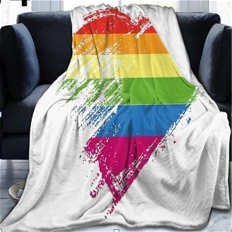 

Colorful Geometric Print Plush Throw Blankets For Beds Sofa Soft Warm Quilts Cover Flannel Bedspreads Home Travel Picnic Blanket