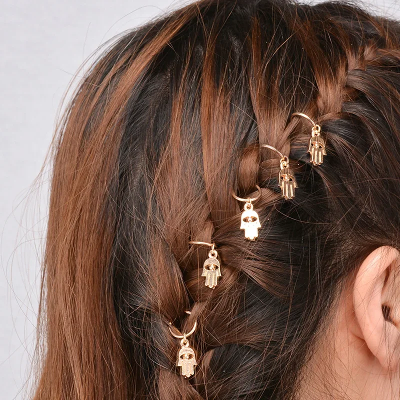 Set Circle Shell Cross Pendant Women Hairwear Dreadlocks Locs Headbands Hair Clips Ornaments Gift