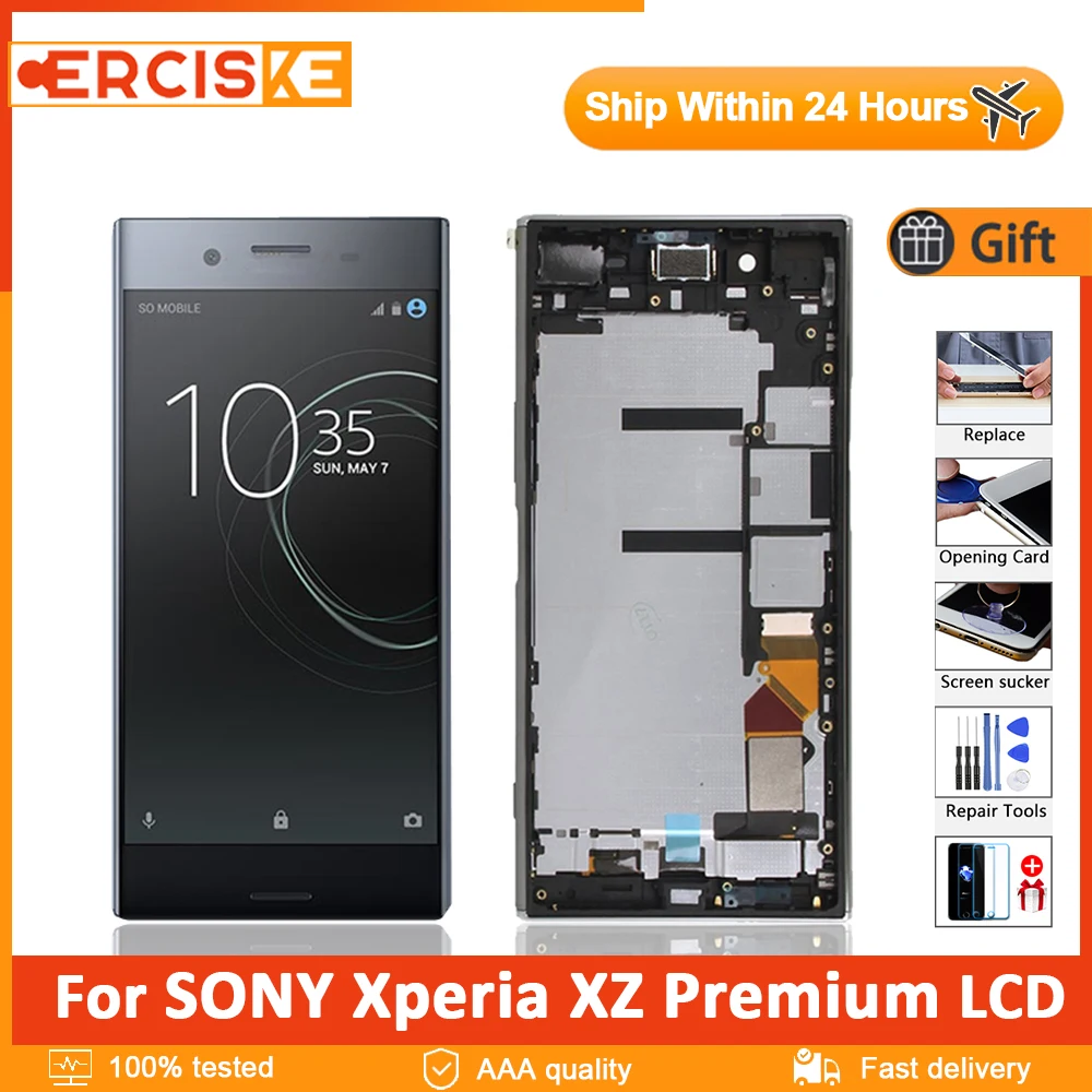 

5.5" Original Display For Sony Xperia XZ Premium LCD Display G8142 G8141 Touch Screen Digitizer Assembly With Frame For SONY XZP