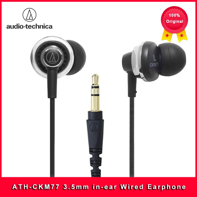 100% Audio Technica ATH-CKM77 3.5mm in-ear Wired Earphone HIFI Sports Stereo Headset HD Sound Earphone for iPhone/Android Mobile 1