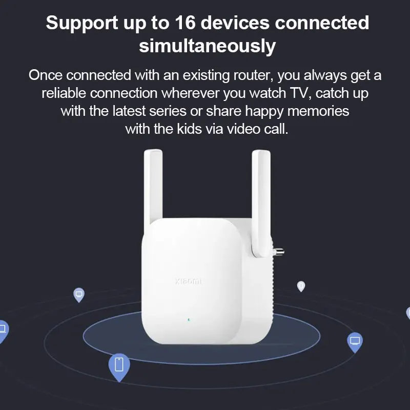 Xiaomi WiFi Range Extender N300 2.4GHz Up To 300Mbps 2 External Antennas Extend Wi-Fi Signals Router Mi Home APP Global Version