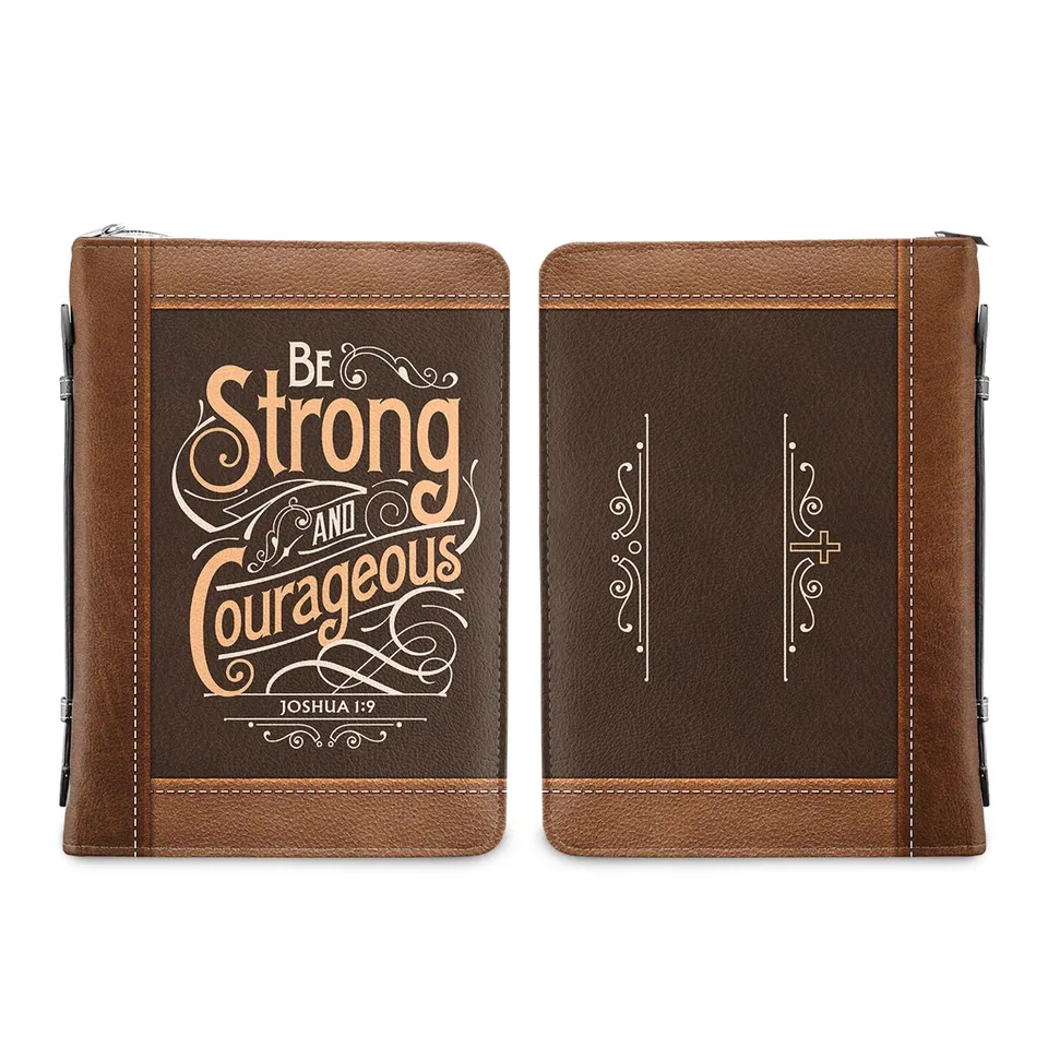 Be Strong & Courageous Wallet – Two-Tone Genuine Leather Josh 1:9 Bible Verse Card Holder RFID Protected - View #10