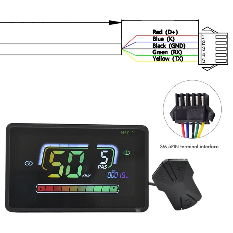 B04C-H6C-2 E-Bike Bluetooth Speedometer LCD Display Electric Scooter Meter Dashboard UART For Mountain Electric Bike