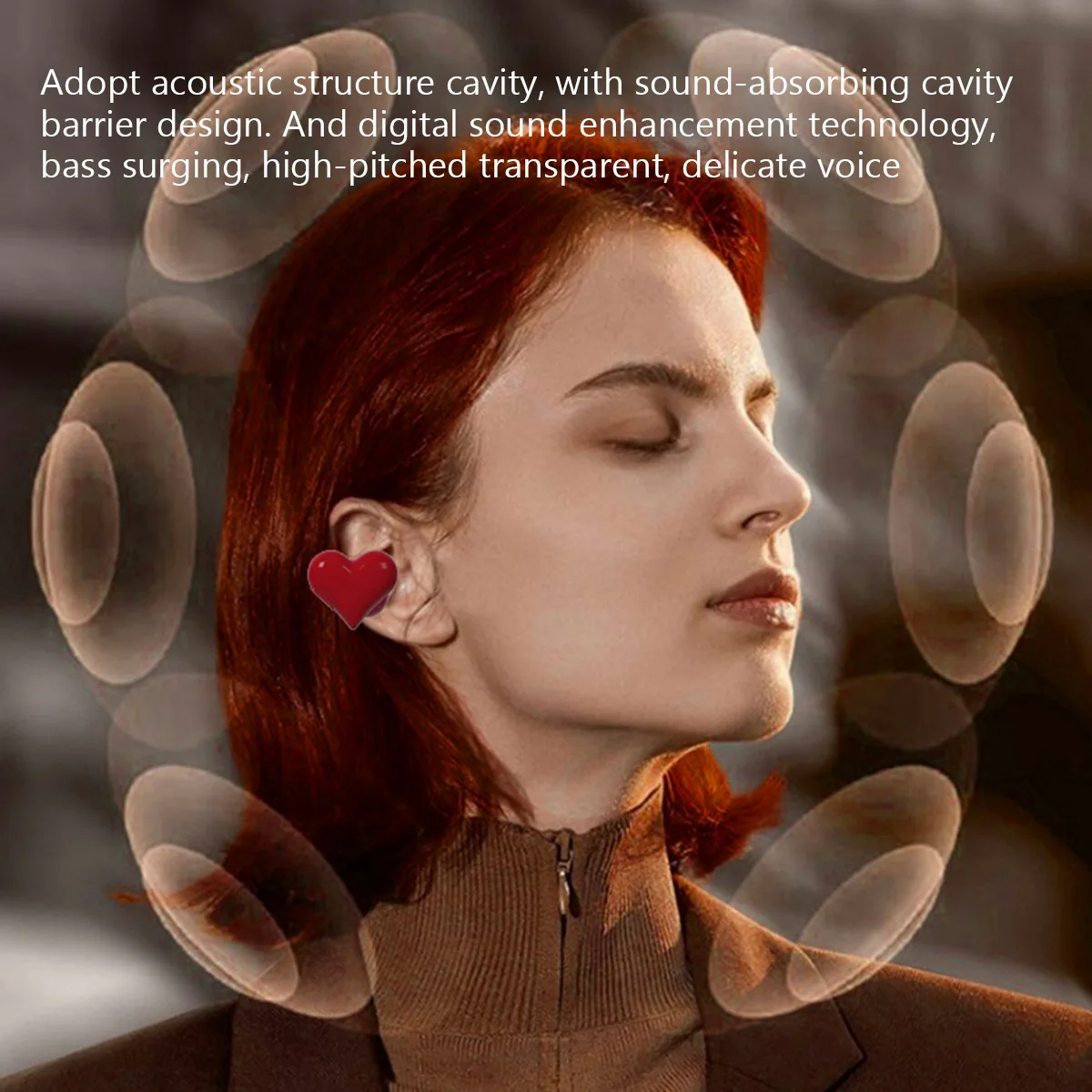 Heart-shaped In Ear Wireless Bluetooth Earphones With Noise Reduction 5.3 Cute And Fashionable Appearance Gift For Girl
