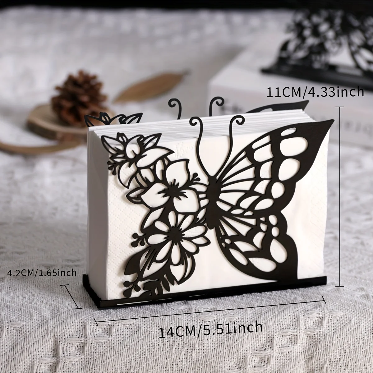 1pc,Butterfly Metal Creative Napkin Holder,Tissue Holder,Coffee Table with Table Tissue Organizer,Kitchen Is And Table Decor 3