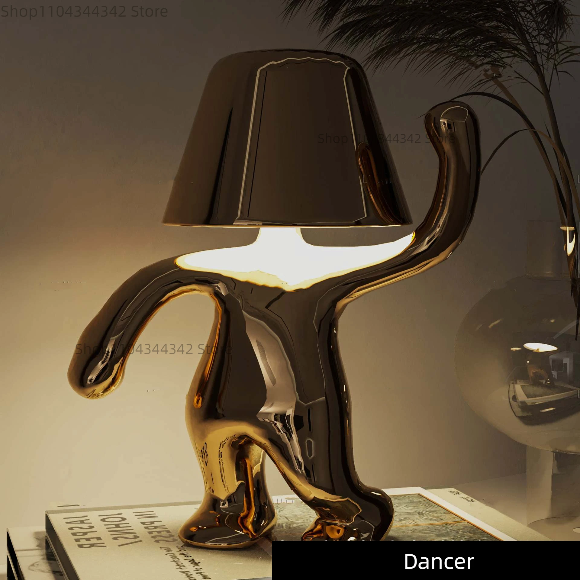Electroplated statue table lamps are used for living rooms, bedrooms, offices, study rooms, handicrafts, and new home decor