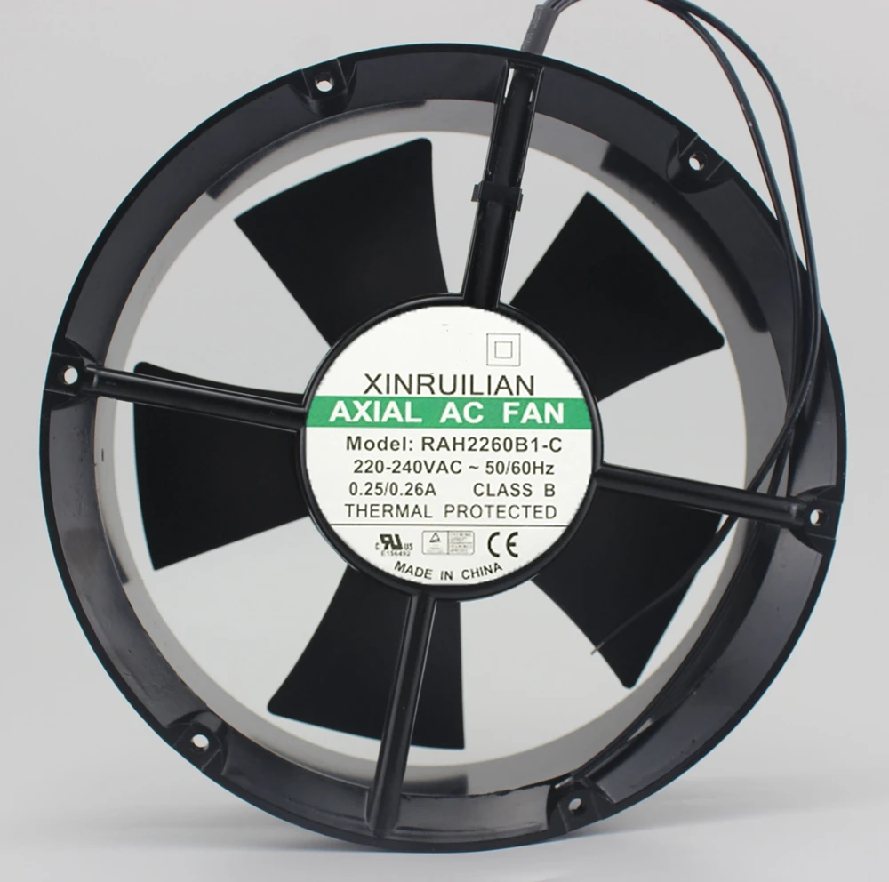 

Cooling Fan RAH2260B1-C AC 220/240V 0.25/0.26A 50/60Hz 38/55W 200x200x60mm 2-Wire
